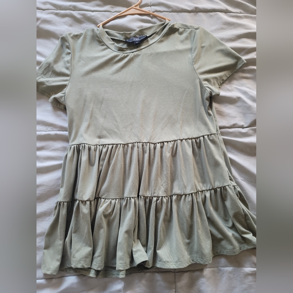 Vibe green babydoll top size small